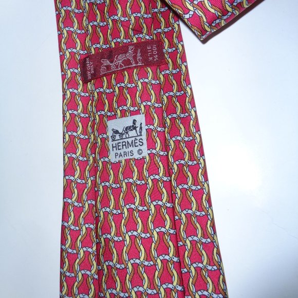 HERMES 7523 IA Abstract Pattern Ropes Silk necktie - Picture 2 of 3